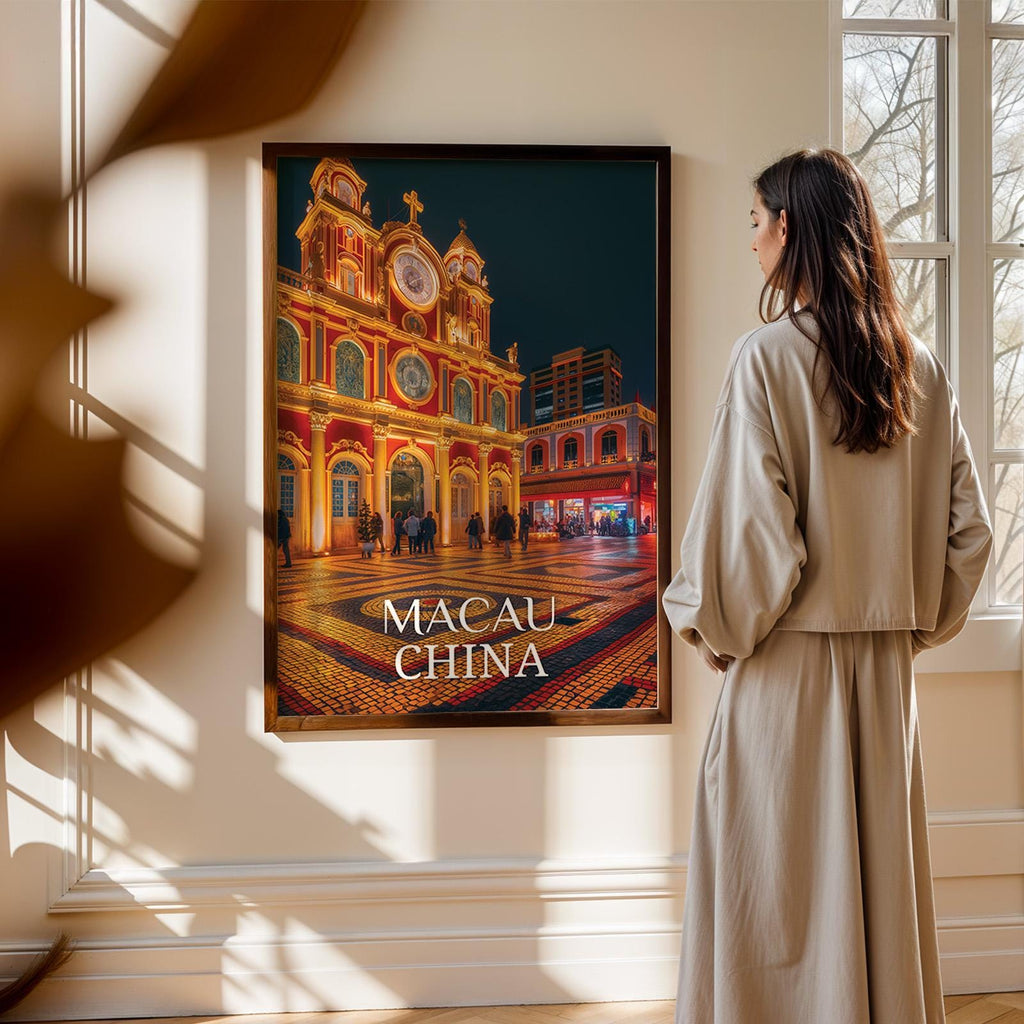 Macau China Ruins Print: Vibrant Cityscape Wall Art (Digital Download)