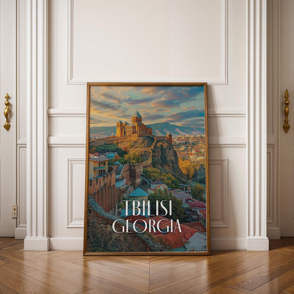 Tbilisi Georgia Cityscape Print: Narikala Fortress Travel Poster (Digital Download