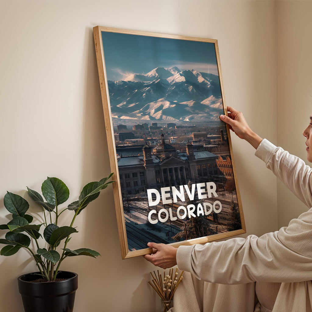 Denver Union Station Print: Colorado Mountain Cityscape Wall Art (Digital Download)