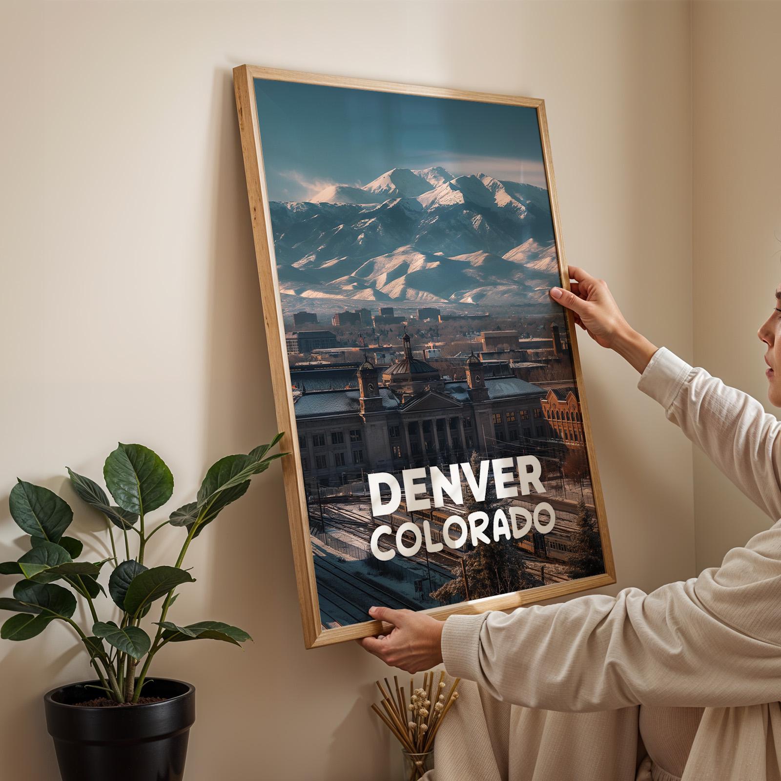Denver Union Station Print: Colorado Mountain Cityscape Wall Art (Digital Download)