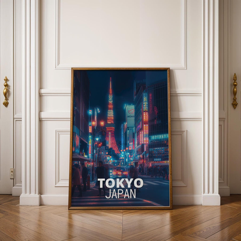 Tokyo Shibuya Neon Cityscape Print: Vibrant Japan Wall Art (Digital Download)