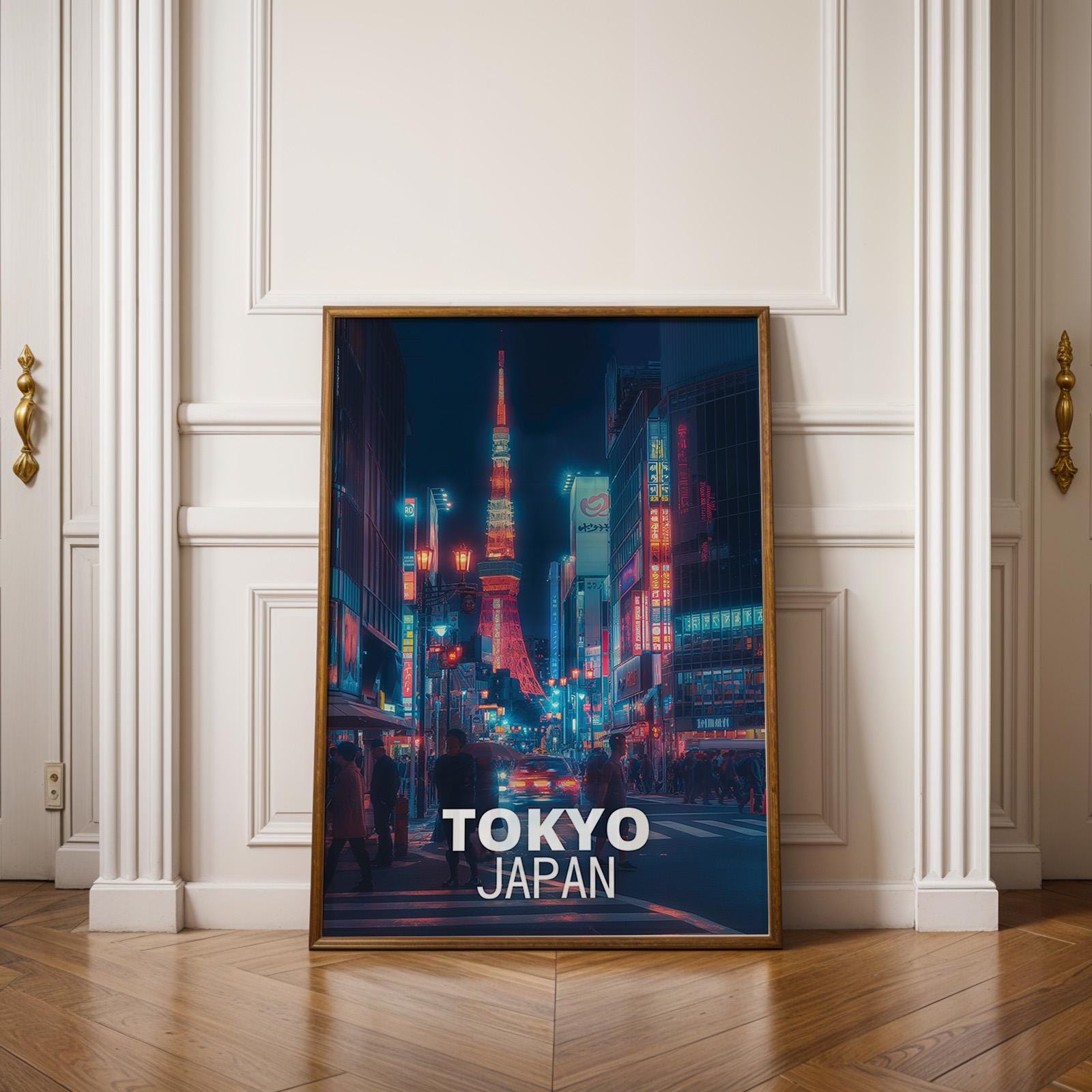 Tokyo Shibuya Neon Cityscape Print: Vibrant Japan Wall Art (Digital Download)