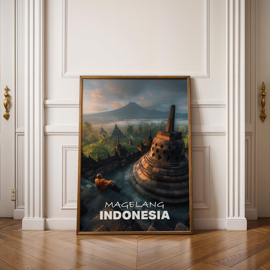 Borobudur Temple Print: Vibrant Indonesia Cityscape Wall Art (Digital Download)