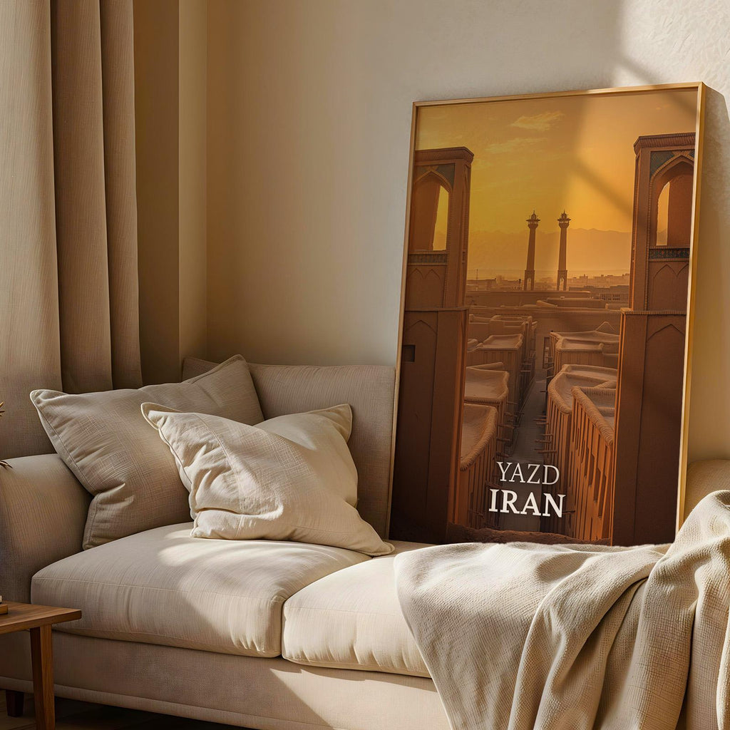 Yazd Iran Print: Vibrant Wind Tower, Old City Wall Art (Digital Download)