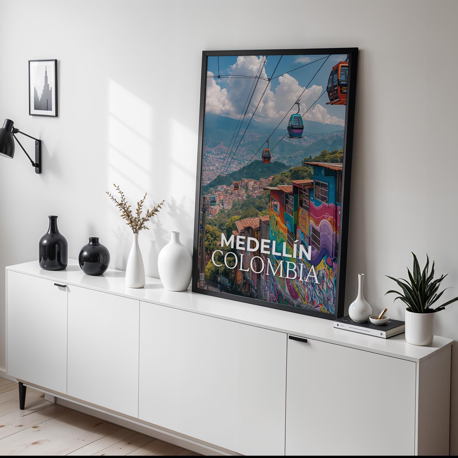 Medellín Colombia Street Art Print: Comuna 13 Cityscape (Digital Download)