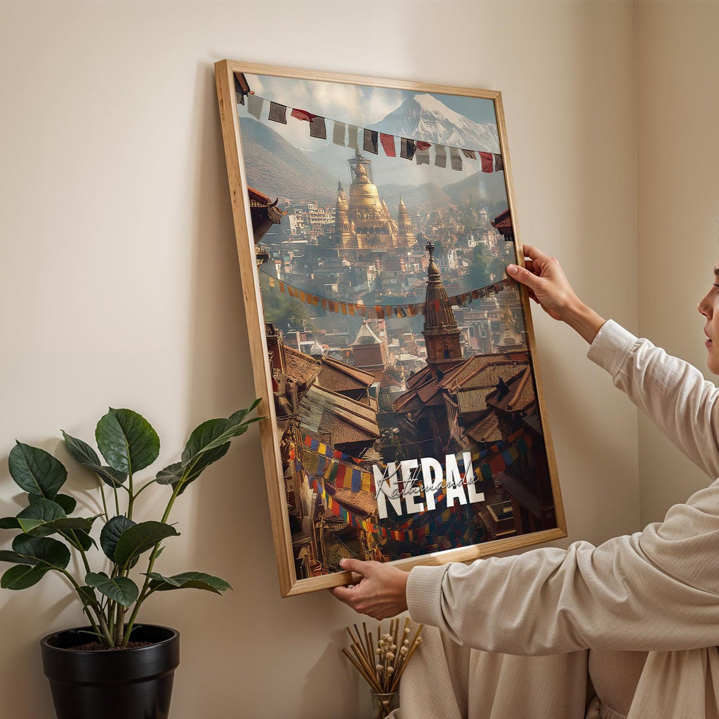 Kathmandu Nepal Temple Print: Vibrant Mountain Wall Art (Digital Download