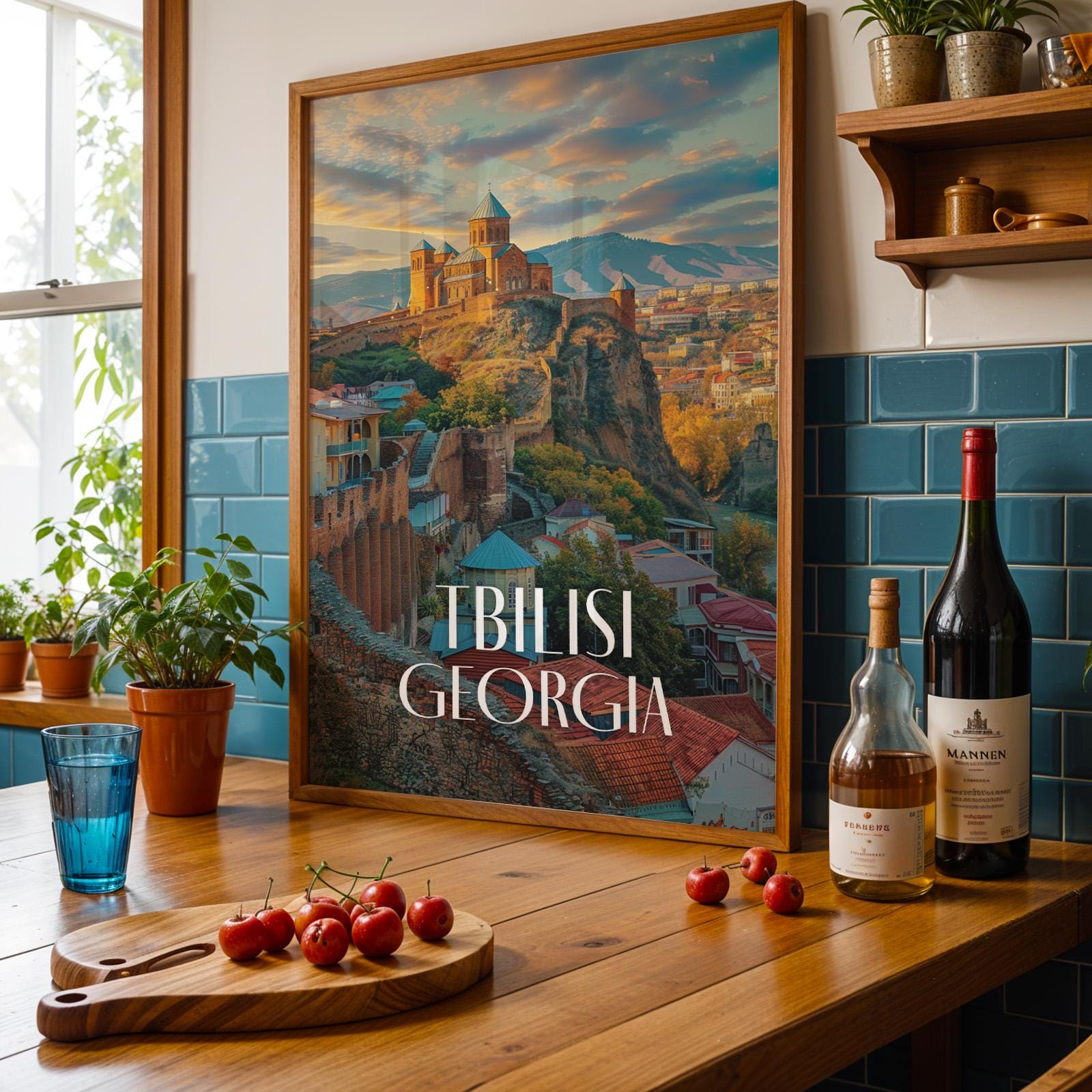 Tbilisi Georgia Cityscape Print: Narikala Fortress Travel Poster (Digital Download