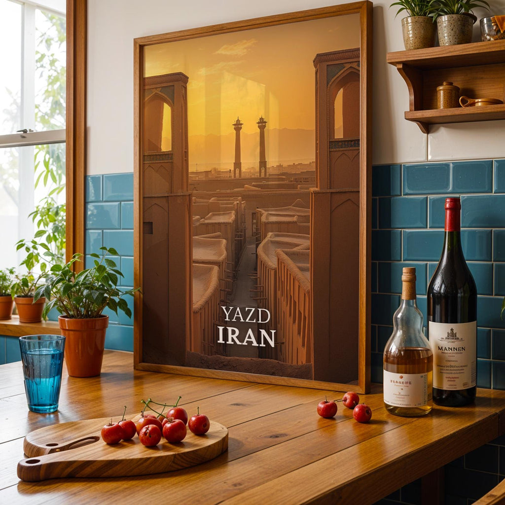 Yazd Iran Print: Vibrant Wind Tower, Old City Wall Art (Digital Download)