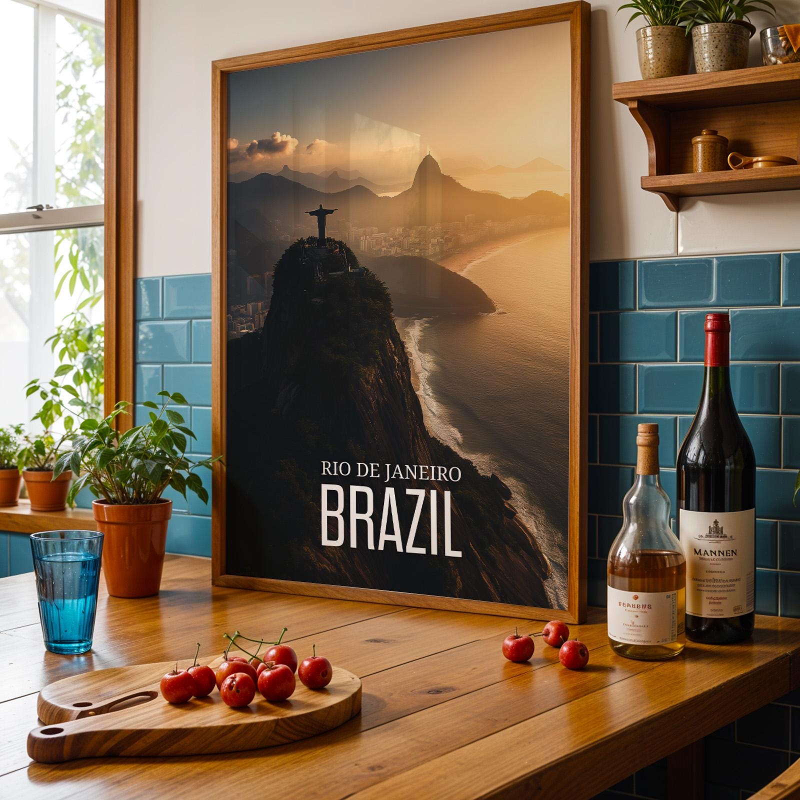 Rio de Janeiro Print: Christ the Redeemer, Brazil Harbor (Digital Download)