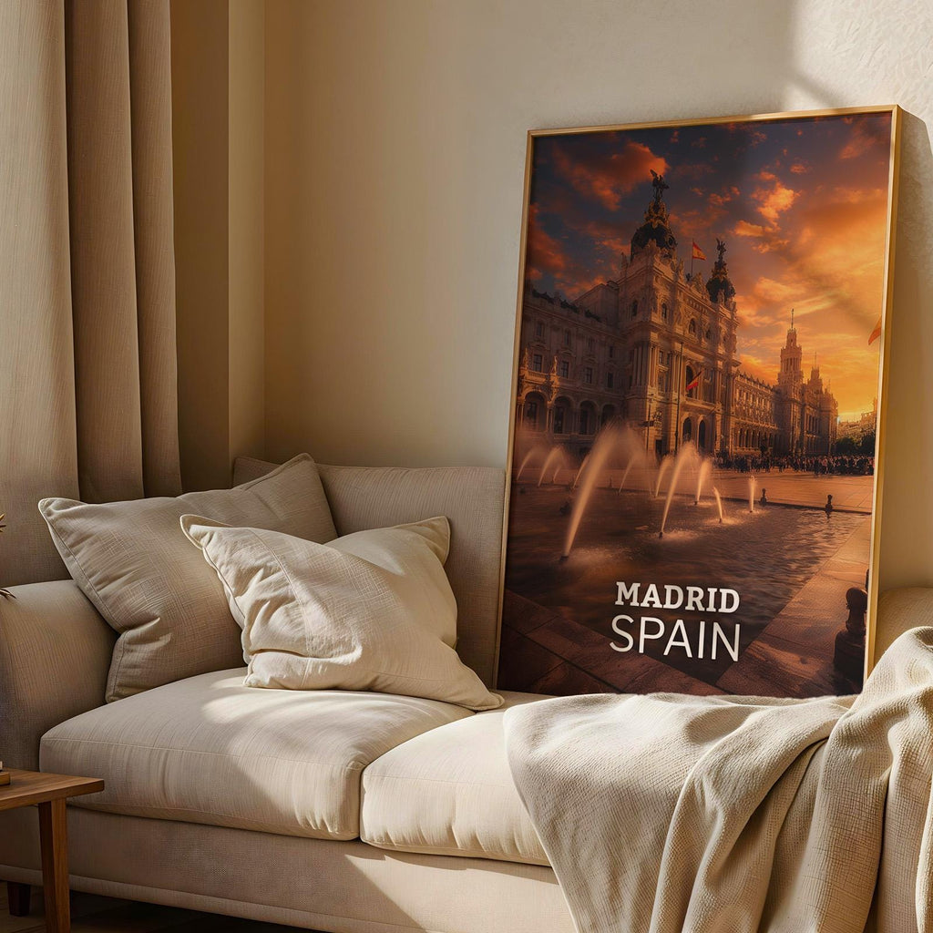 Madrid Royal Palace Cityscape Print: Vibrant Spain Wall Art (Digital Download)