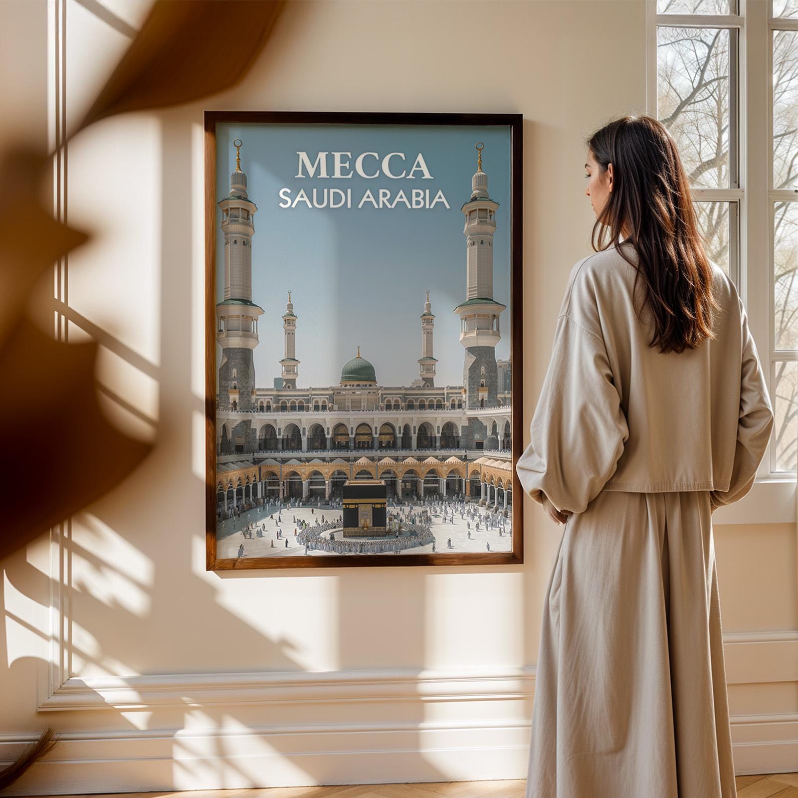 Mecca Grand Mosque Print: Vibrant Saudi Arabia Cityscape (Digital Download)
