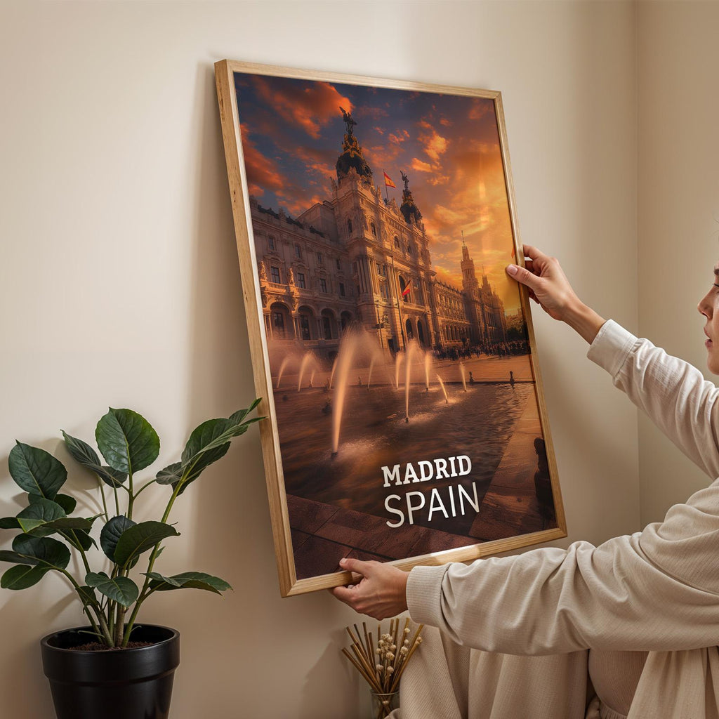 Madrid Royal Palace Cityscape Print: Vibrant Spain Wall Art (Digital Download)