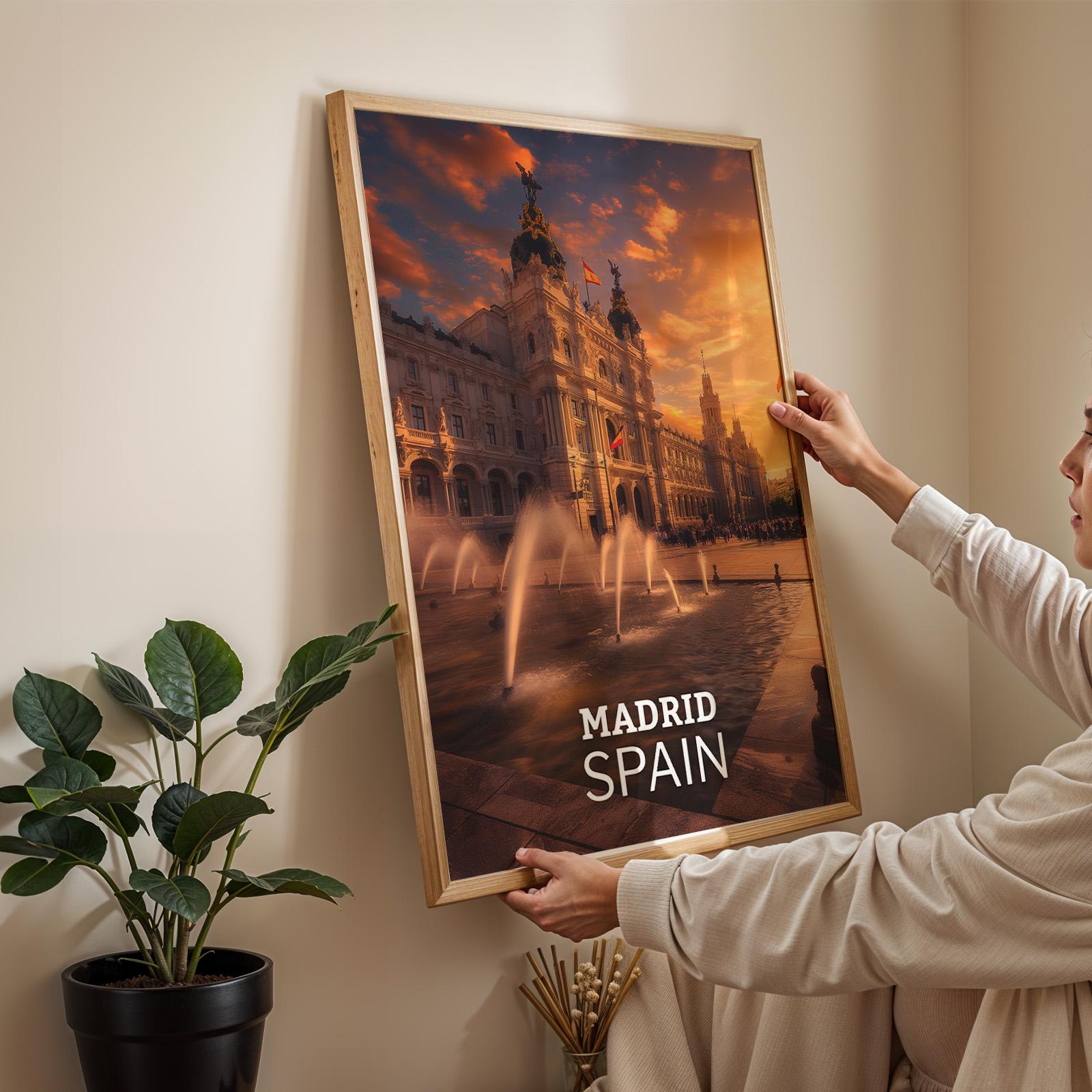 Madrid Royal Palace Cityscape Print: Vibrant Spain Wall Art (Digital Download)