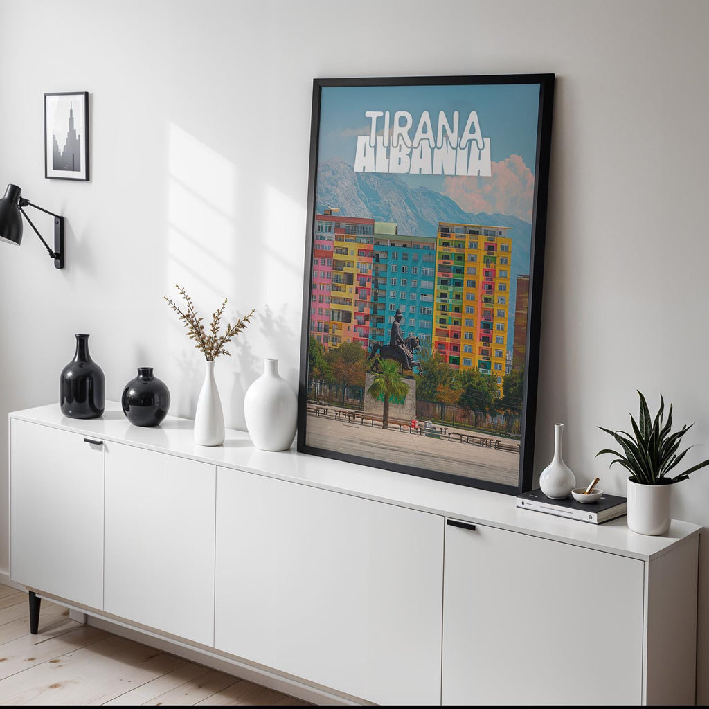 Tirana Albania Cityscape Print: Skanderbeg Square Wall Art (Digital Download)