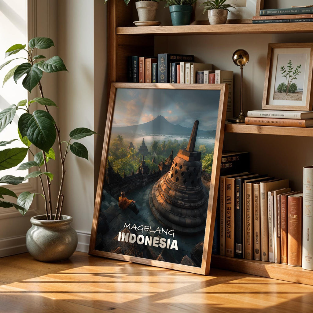 Borobudur Temple Print: Vibrant Indonesia Cityscape Wall Art (Digital Download)