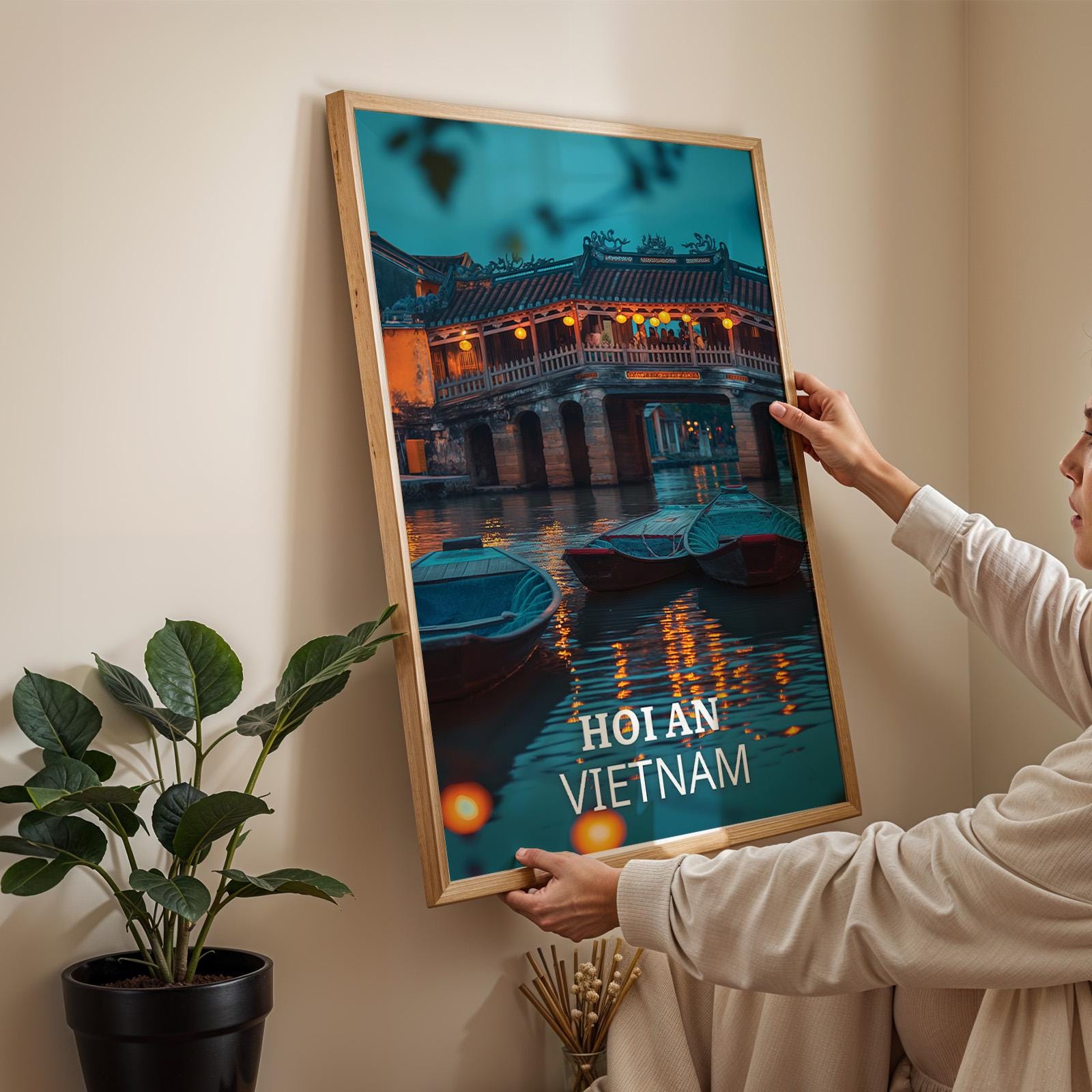 Hoi An Vietnam Print: Japanese Bridge Cityscape Wall Art (Digital Download