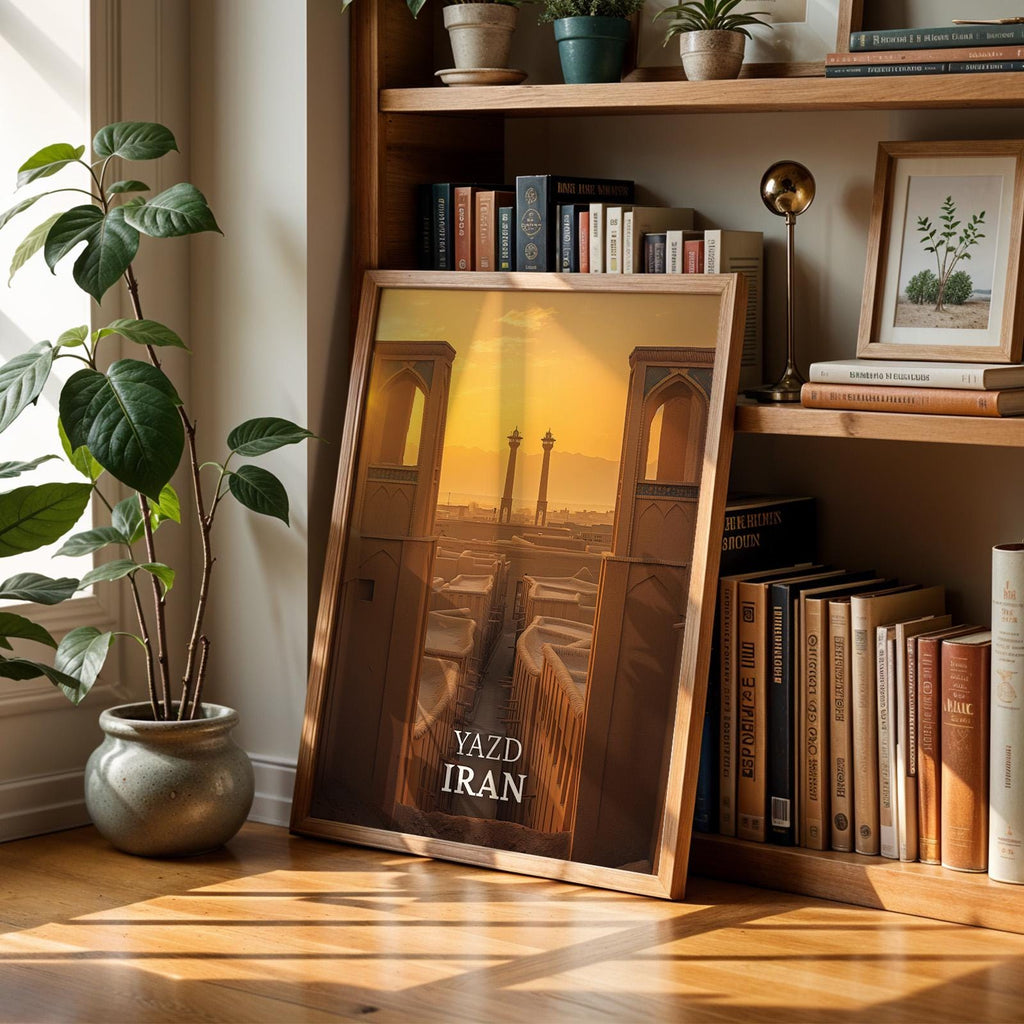 Yazd Iran Print: Vibrant Wind Tower, Old City Wall Art (Digital Download)