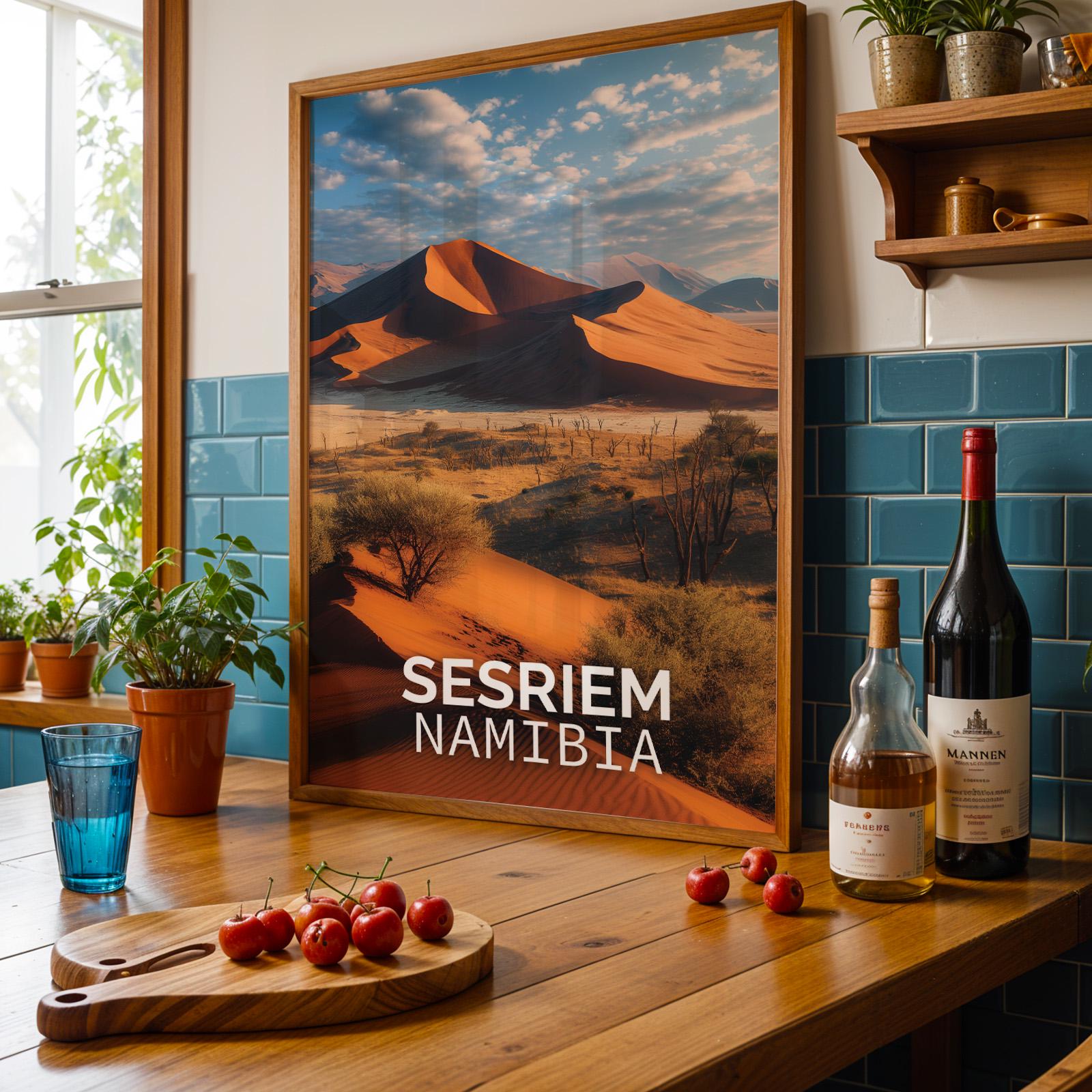 Namibia Sossusvlei Dunes Print: Vibrant African Landscape Wall Art (Digital Download)