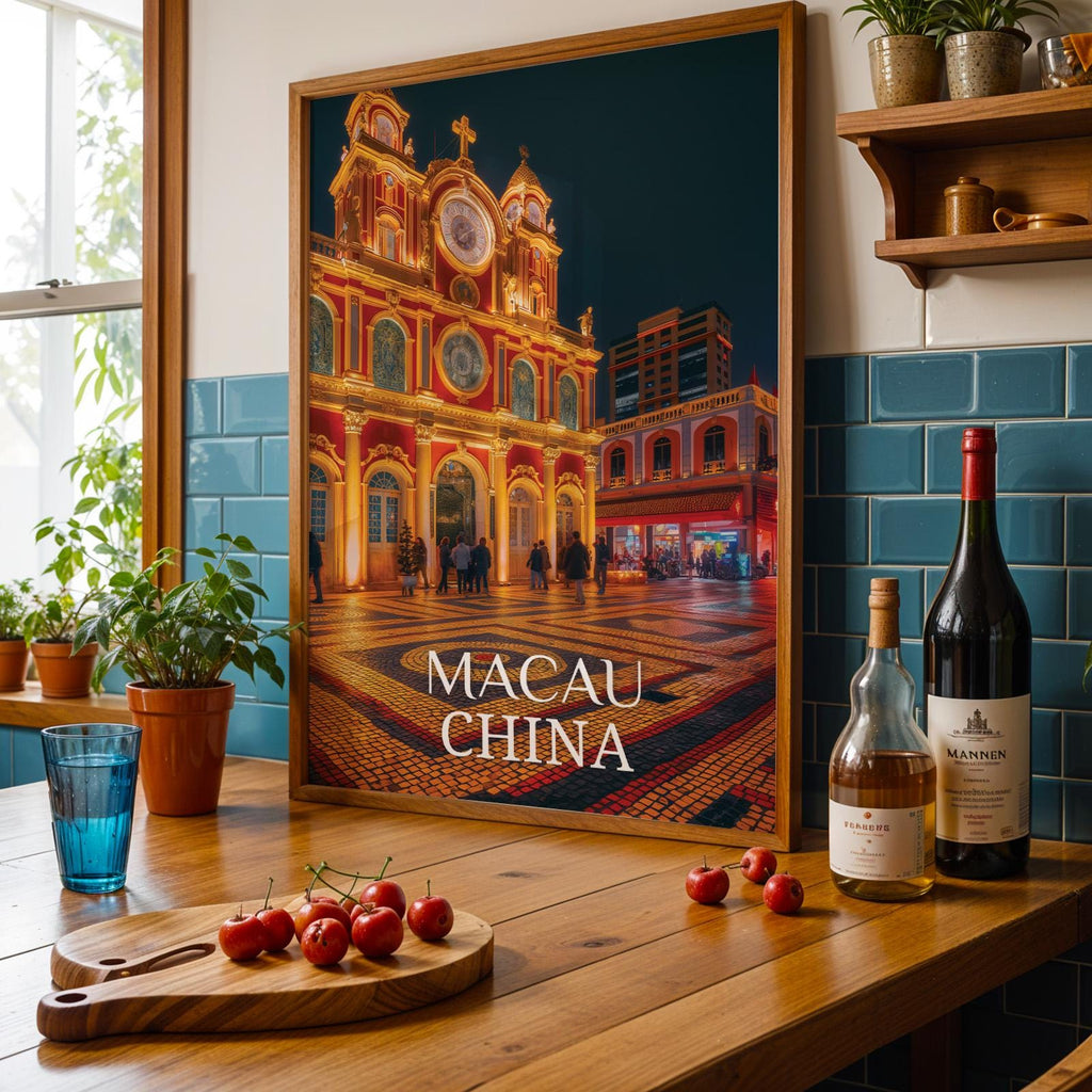 Macau China Ruins Print: Vibrant Cityscape Wall Art (Digital Download)