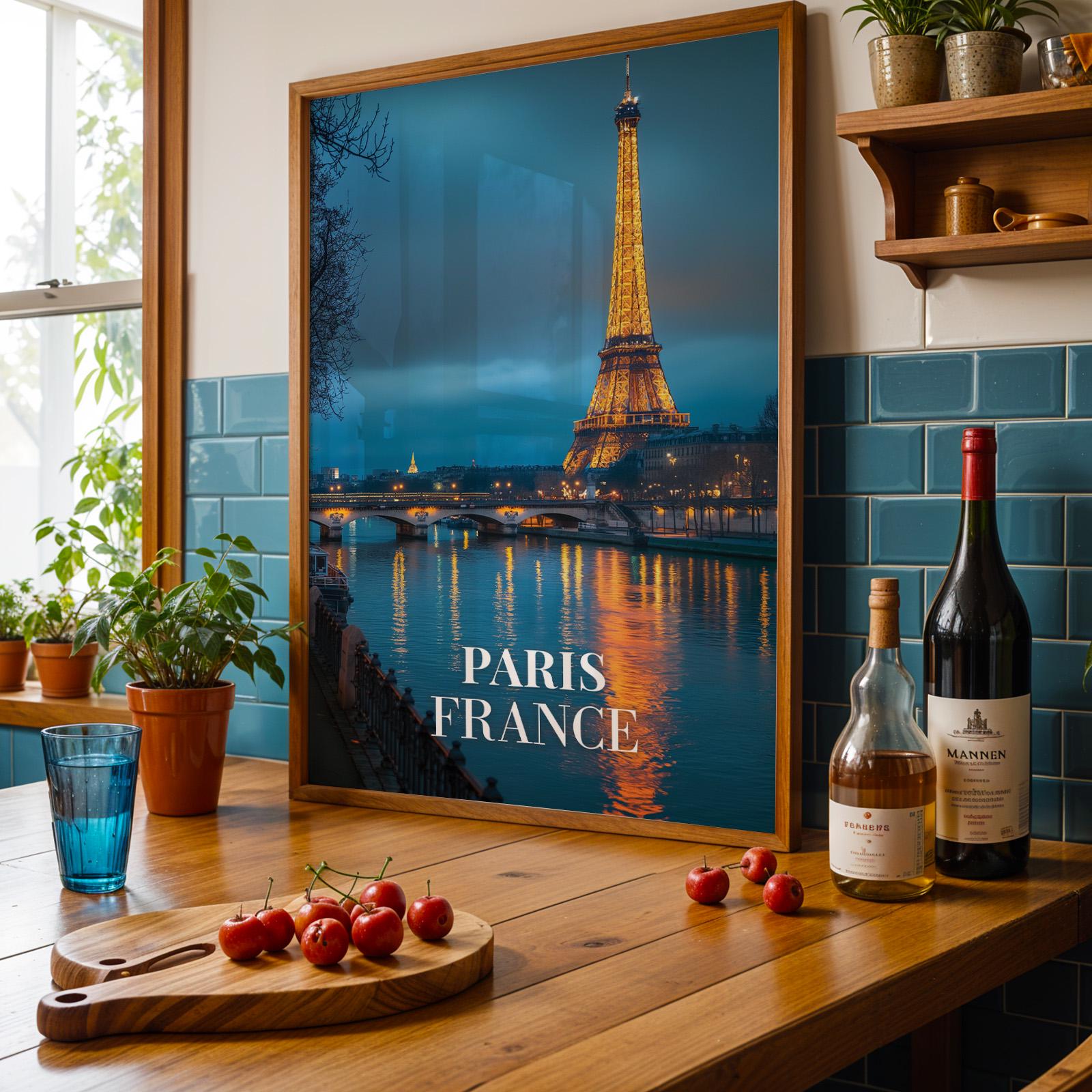 Eiffel Tower Paris Print: Vibrant France Cityscape Wall Art (Digital Download)