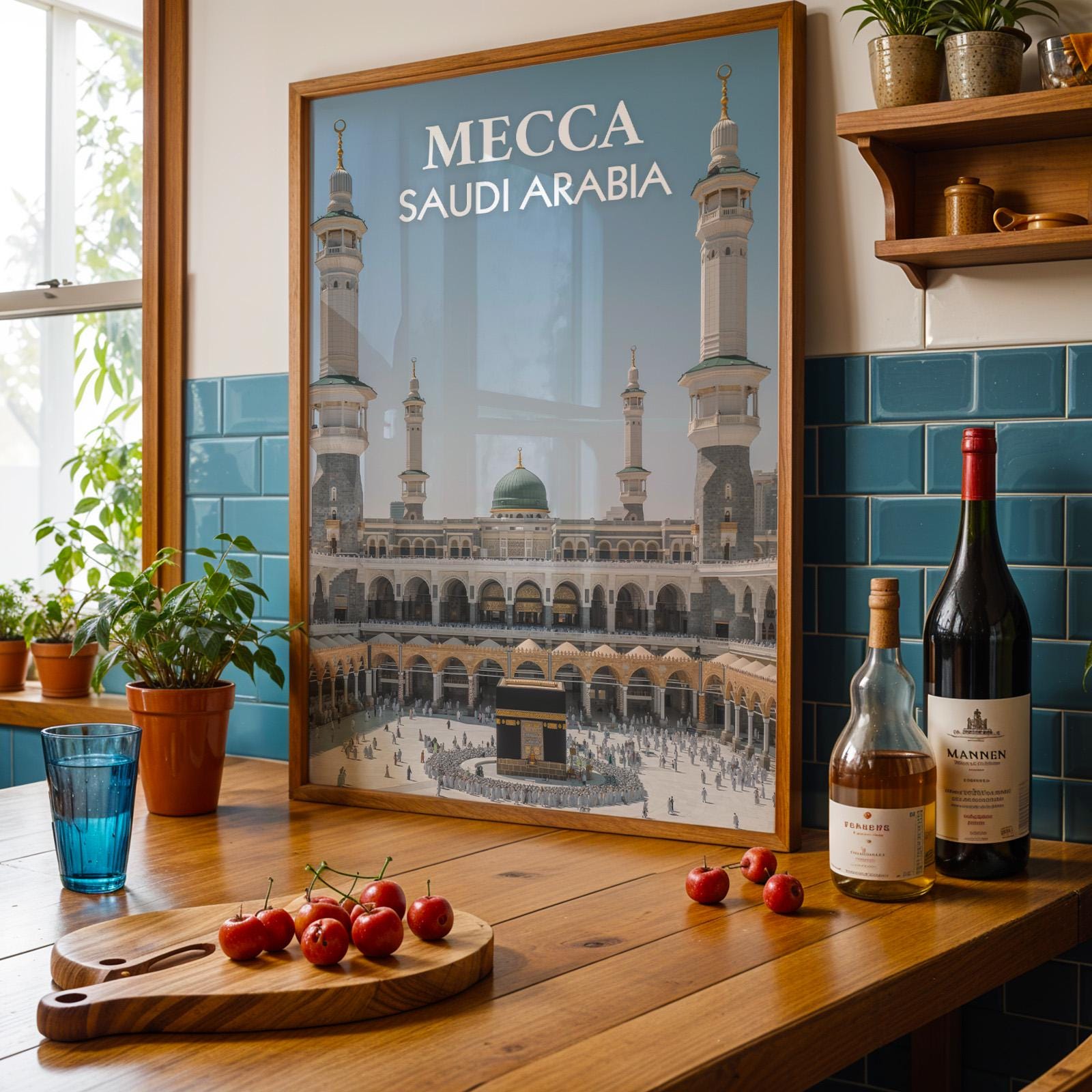 Mecca Grand Mosque Print: Vibrant Saudi Arabia Cityscape (Digital Download)