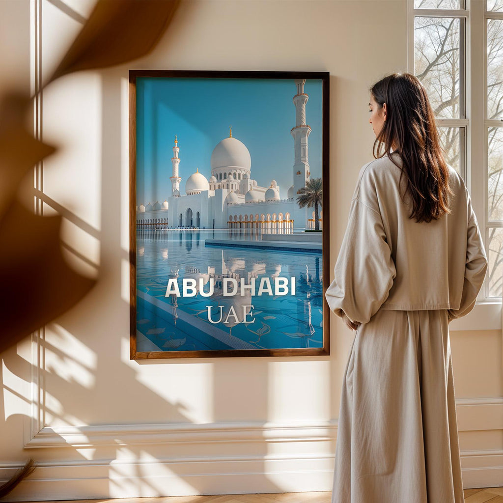 Sheikh Zayed Mosque Print: Vibrant Abu Dhabi Cityscape (Digital Download)