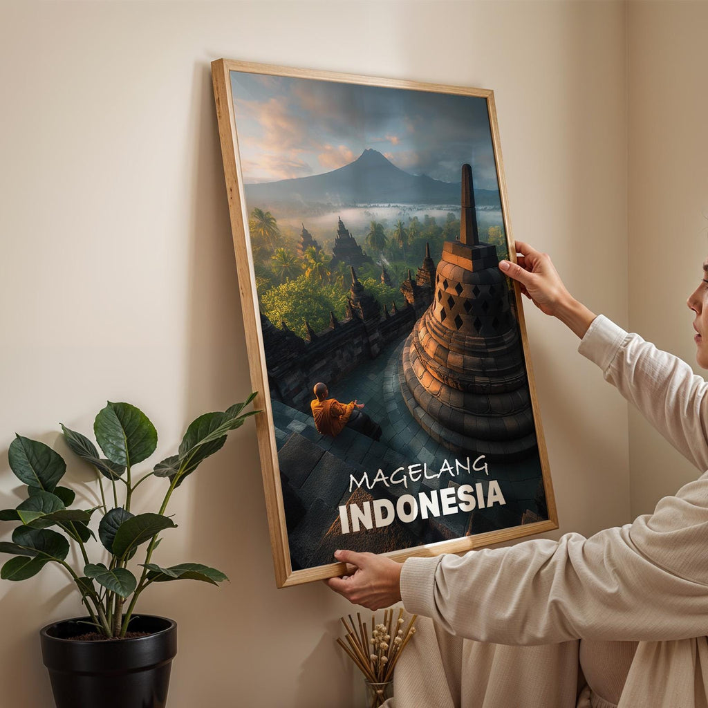 Borobudur Temple Print: Vibrant Indonesia Cityscape Wall Art (Digital Download)