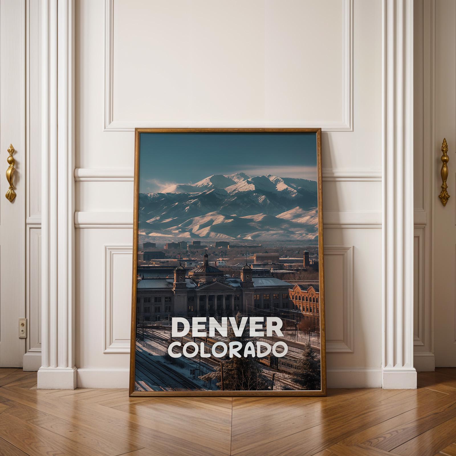 Denver Union Station Print: Colorado Mountain Cityscape Wall Art (Digital Download)