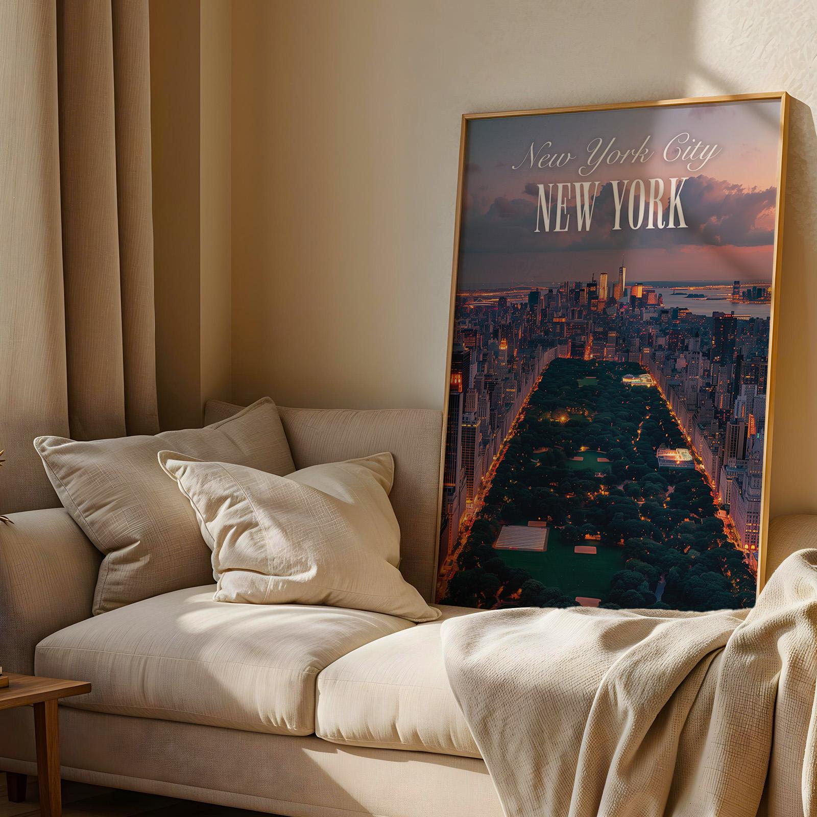 New York City Skyline Sunset Print: Central Park View (Digital Download)
