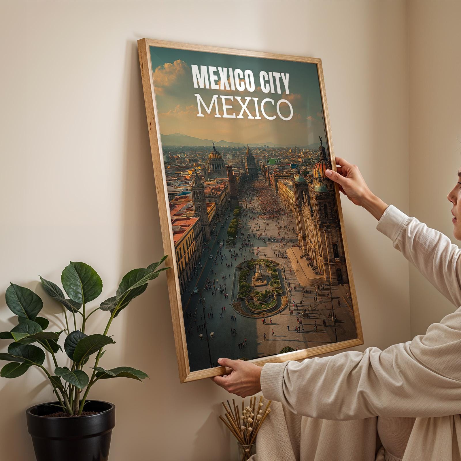 Mexico City Zócalo Palace Print: Vibrant Cityscape Wall Art (Digital Download)