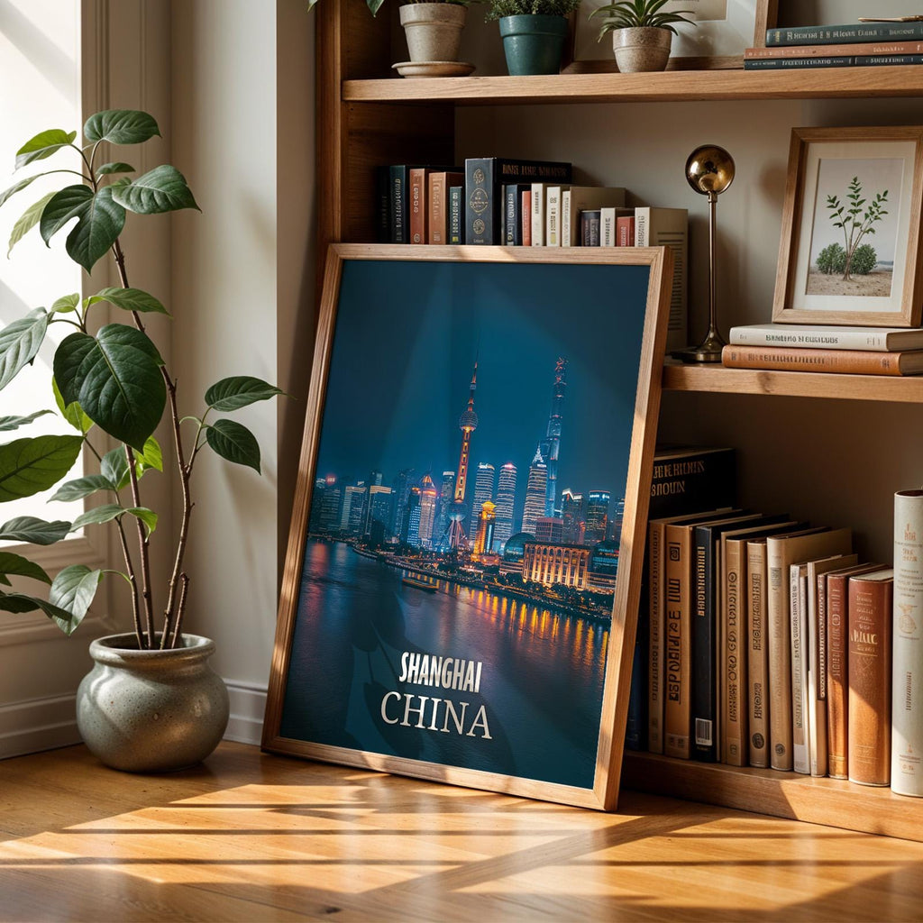 Shanghai Skyline Print: Vibrant China Bund Wall Art (Digital Download)