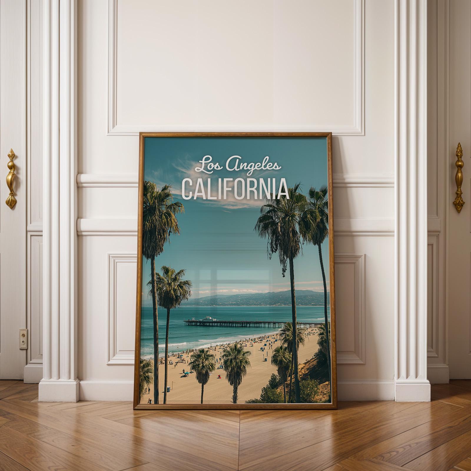Los Angeles Sunset Cityscape Print: Vibrant California Wall Art (Digital Download)