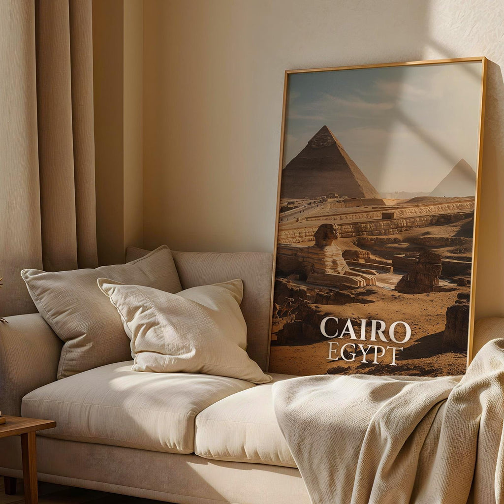 Cairo Egypt Pyramids Print: Vibrant Giza Cityscape Wall Art (Digital Download)