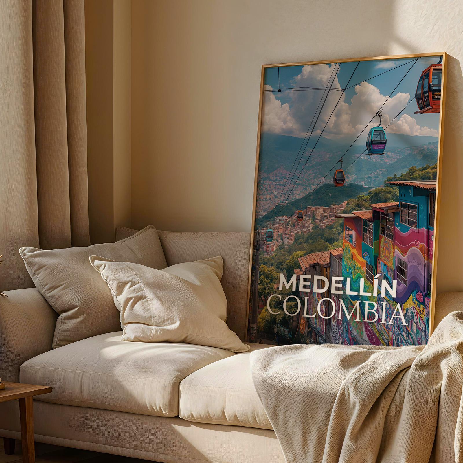 Medellín Colombia Street Art Print: Comuna 13 Cityscape (Digital Download)