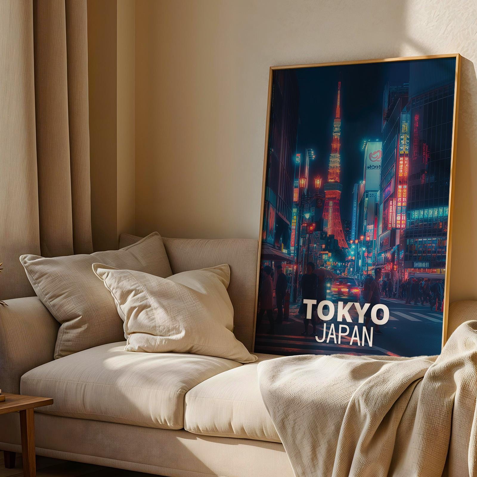 Tokyo Shibuya Neon Cityscape Print: Vibrant Japan Wall Art (Digital Download)