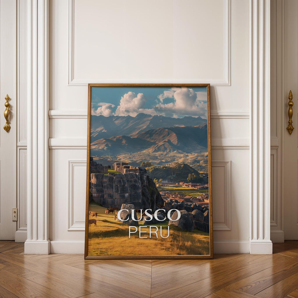 Cusco Peru Cityscape Print: Sacsayhuamán Fortress Wall Art (Digital Download)