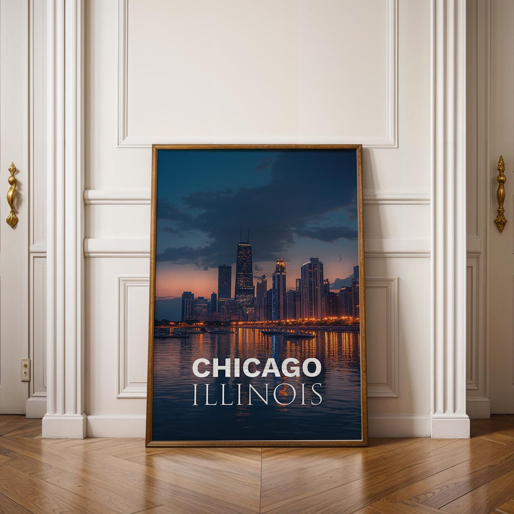 Chicago Skyline Print: Vibrant Lake Michigan Wall Art (Digital Download)
