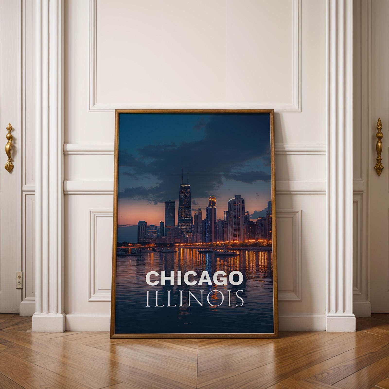 Chicago Skyline Print: Vibrant Lake Michigan Wall Art (Digital Download)