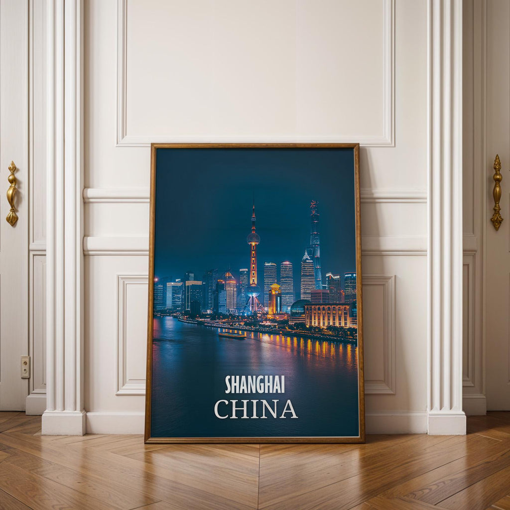 Shanghai Skyline Print: Vibrant China Bund Wall Art (Digital Download)