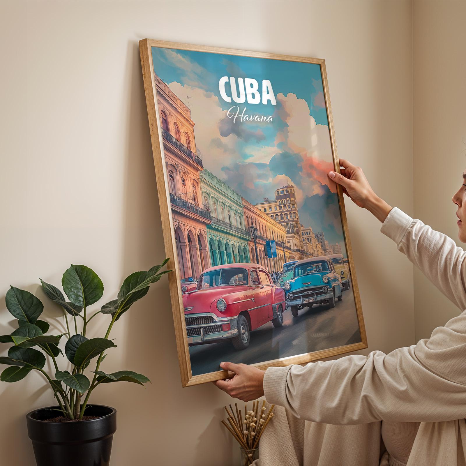 Vintage Havana Cuba Print: Colorful Cityscape Wall Art (Digital Download