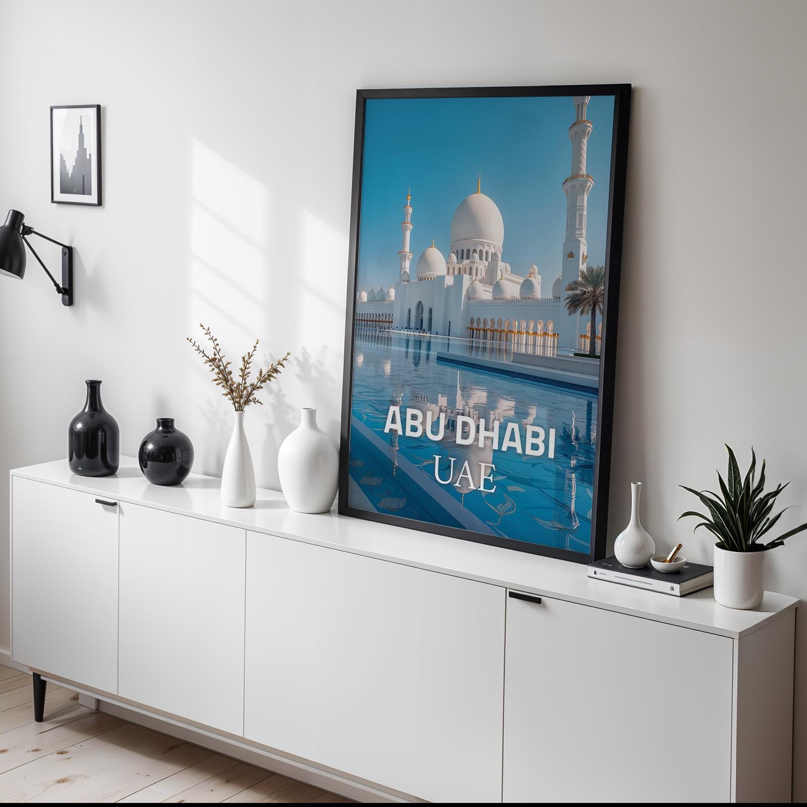 Sheikh Zayed Mosque Print: Vibrant Abu Dhabi Cityscape (Digital Download)