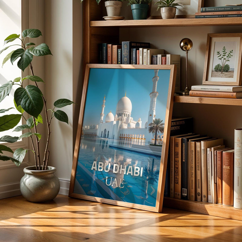 Sheikh Zayed Mosque Print: Vibrant Abu Dhabi Cityscape (Digital Download)