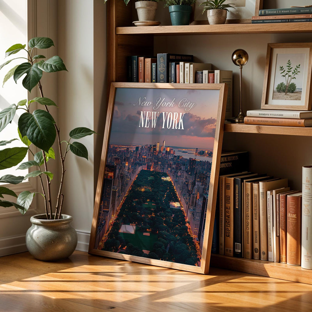 New York City Skyline Sunset Print: Central Park View (Digital Download)