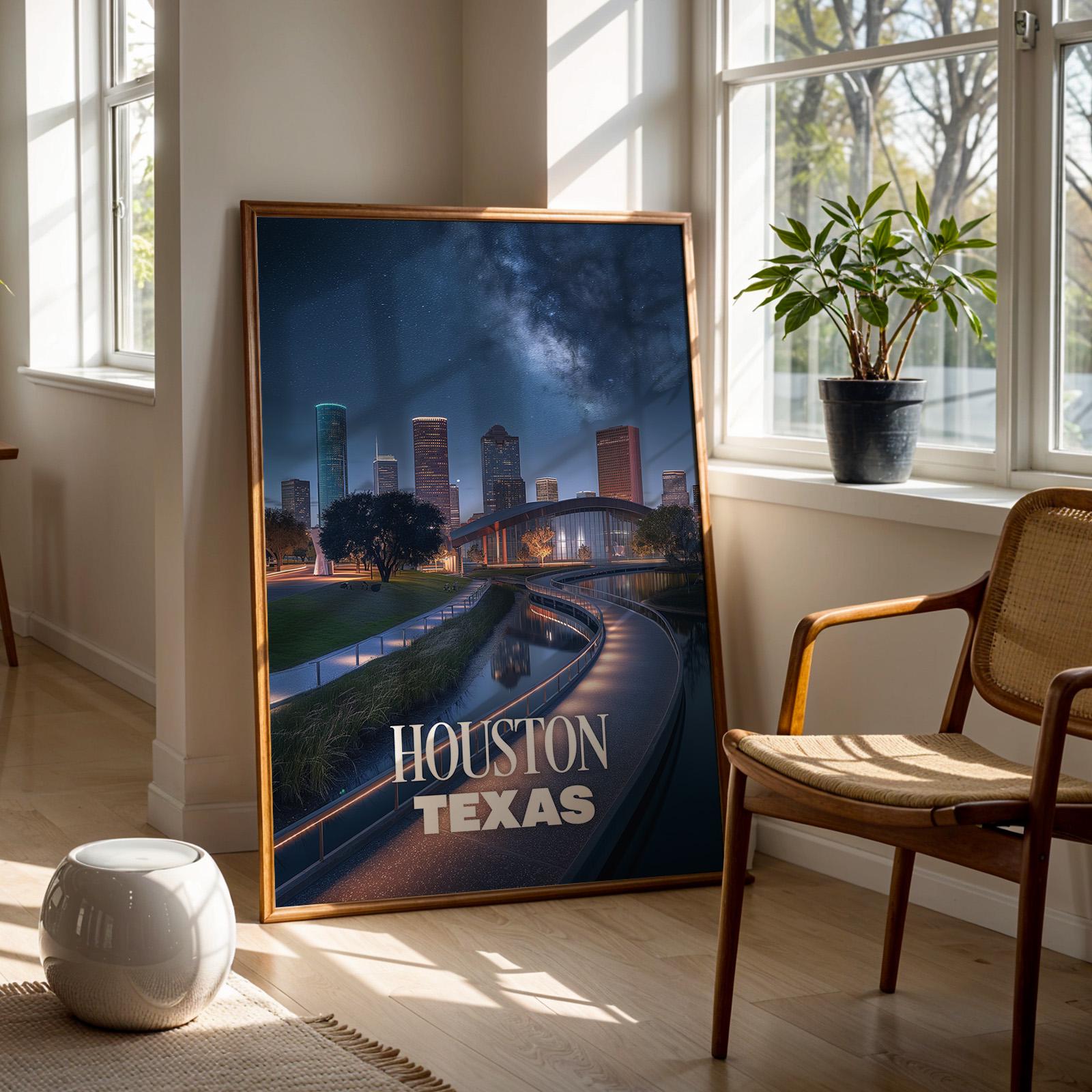 Houston Space Center Skyline Print: Vibrant Texas Wall Art (Digital Download)