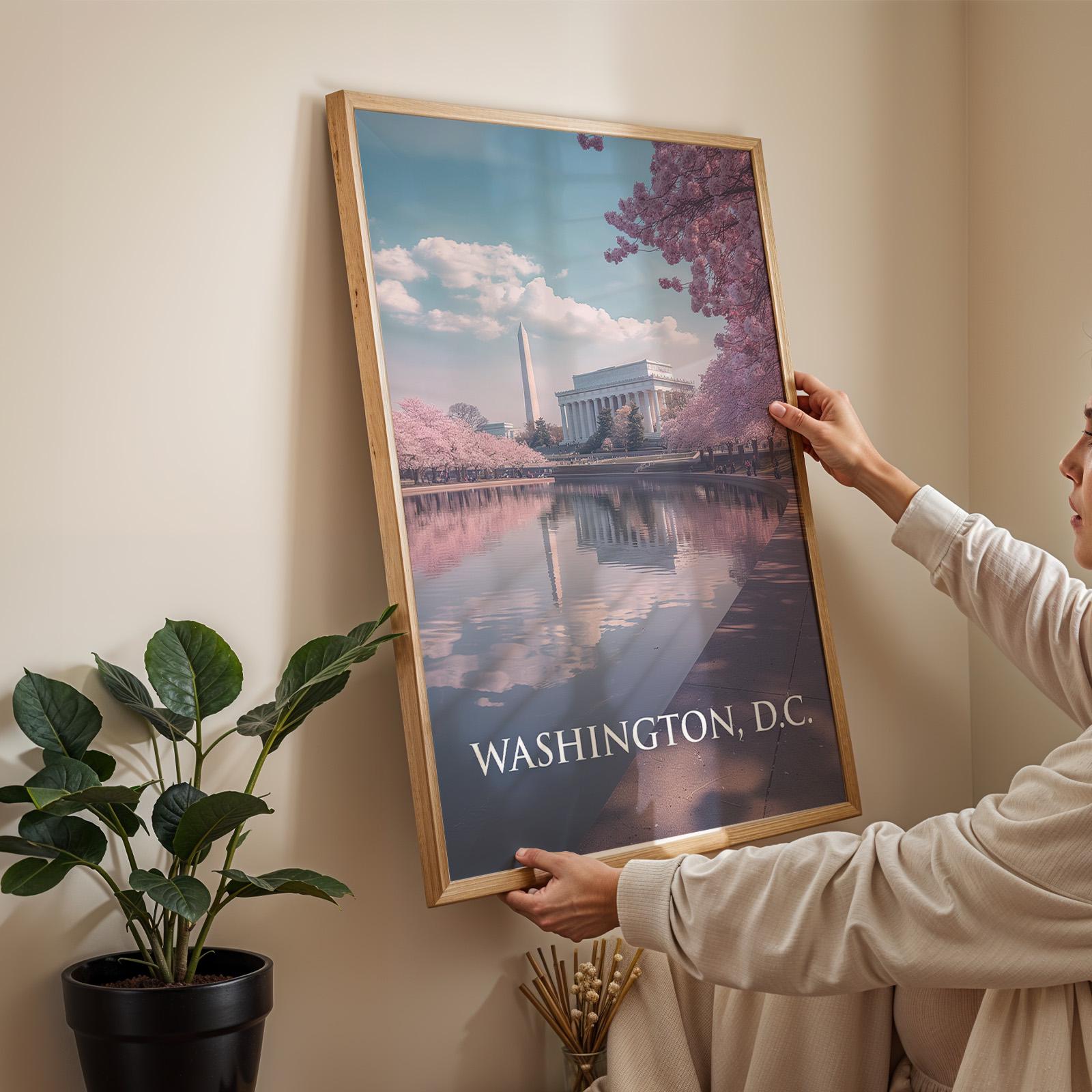 Lincoln Memorial Print: Washington DC Wall Art - Patriotic Travel Poster (Digital Download)