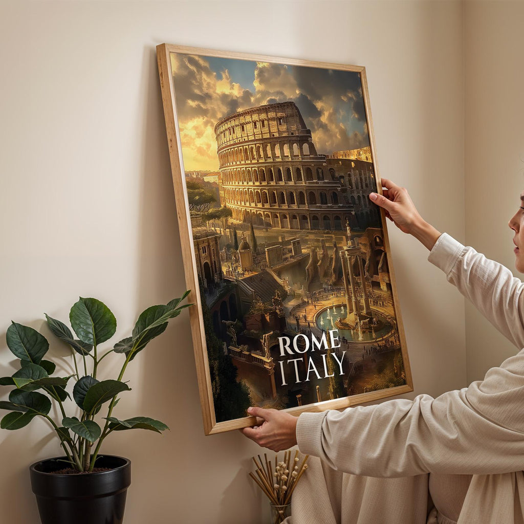 Rome Colosseum Print: Vibrant Italy Cityscape Wall Art (Digital Download)
