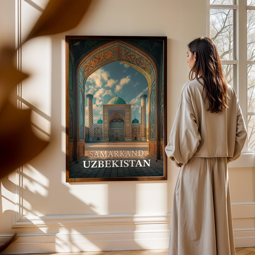 Samarkand Uzbekistan Print: Registan Square Cityscape Wall Art (Digital Download