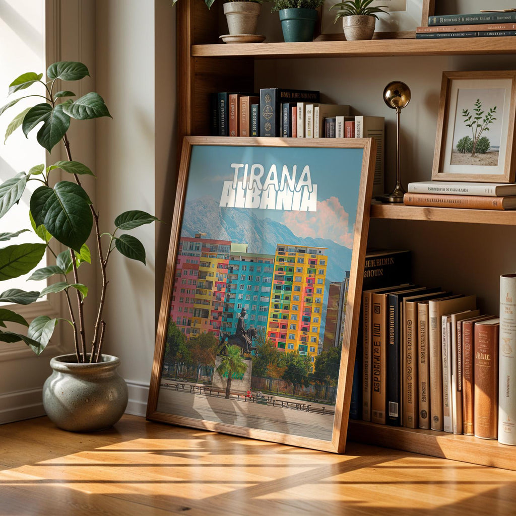 Tirana Albania Cityscape Print: Skanderbeg Square Wall Art (Digital Download)