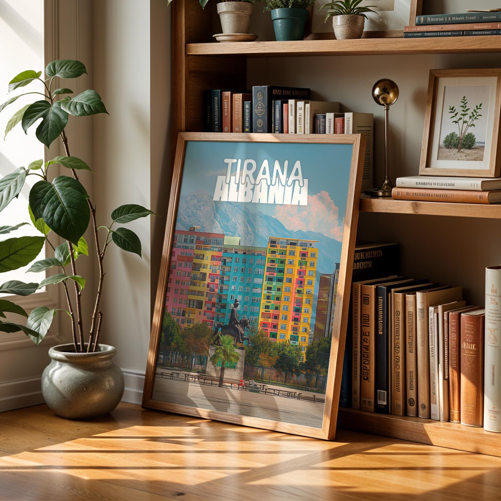 Tirana Albania Cityscape Print: Skanderbeg Square Wall Art (Digital Download)