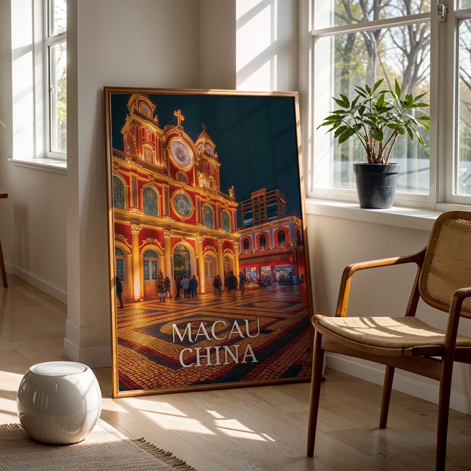 Macau China Ruins Print: Vibrant Cityscape Wall Art (Digital Download)
